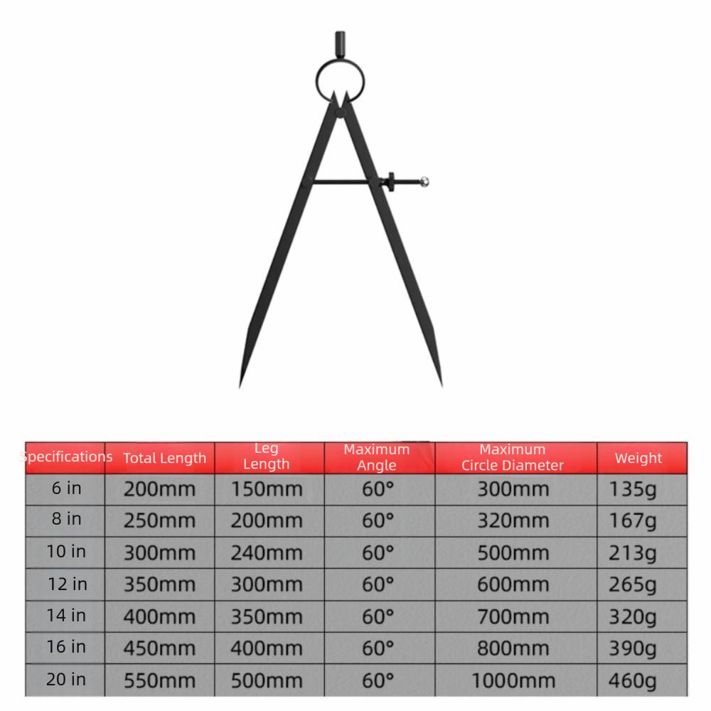 Metal Pencil Compass Marking Scribing Wing Divider Compass Scribe Compass Engineering