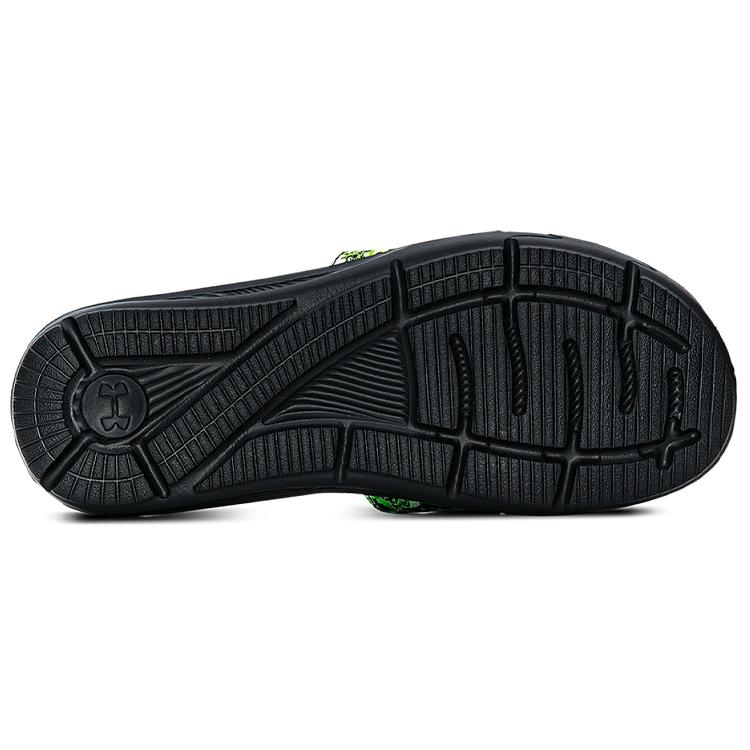 Under Armour Ignite 6 Graphic Strap Slide 'Black Green Citrine Camo' 3024450-001