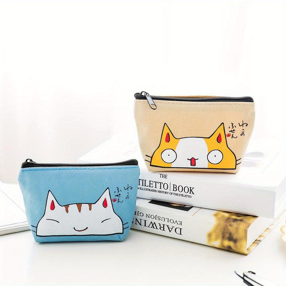 Petits Porte-Monnaie Tête de Chat Cartoon Mignons Portefeuilles Femmes Porte-Cartes Animal Sac à Clés Sacs à Argent pour Filles