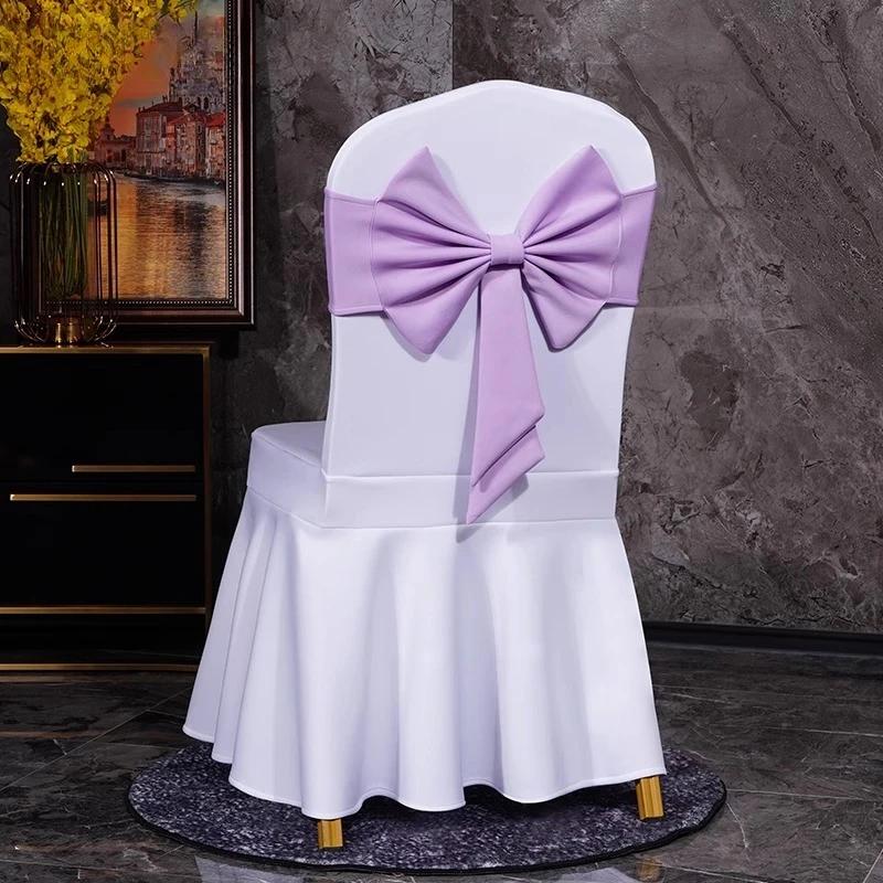 Spandex High Quality Chair Sash Fit All Chairs With Decorative Ready Made Bow Tie Knot Ideal for Wedding and Event Decoration