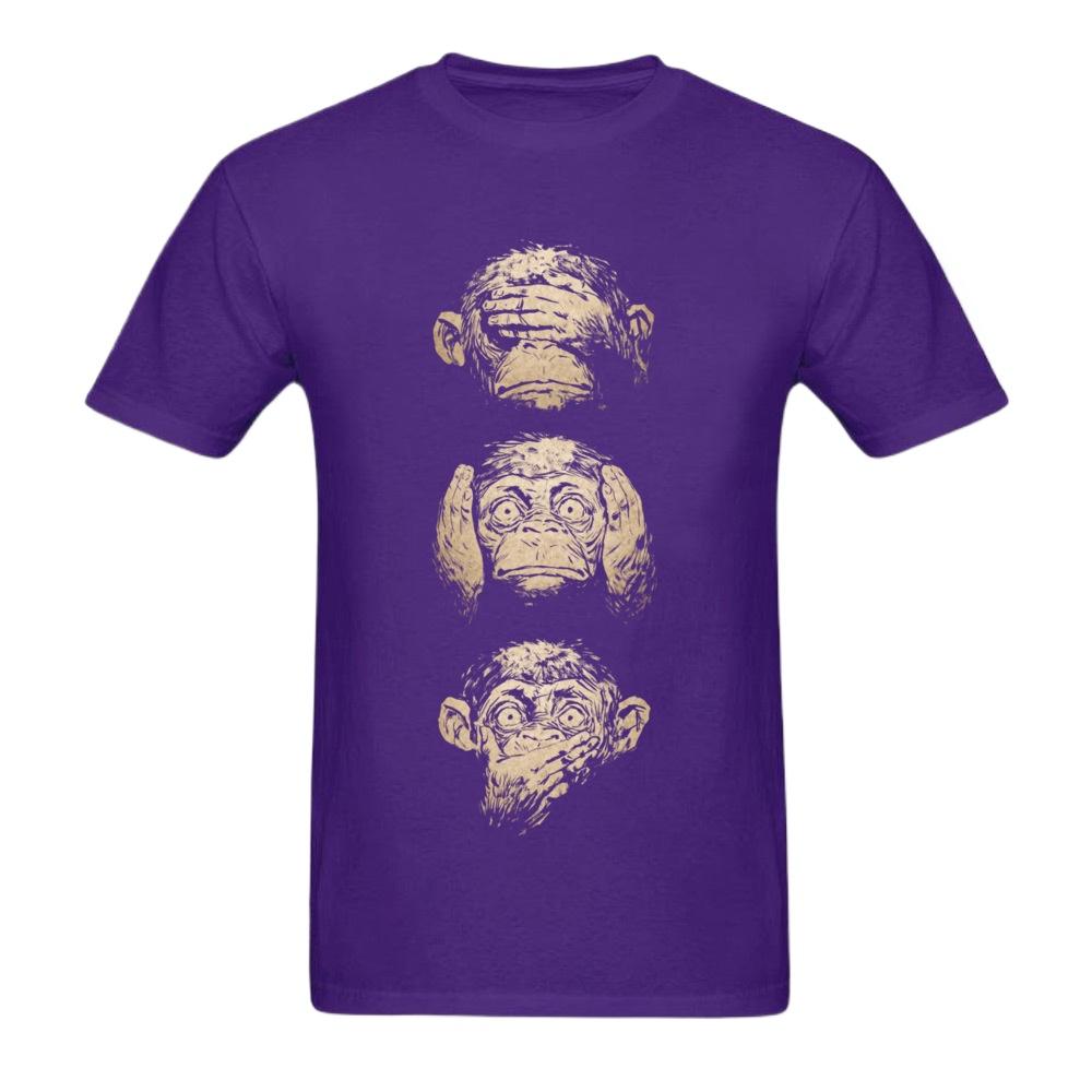 Wise Monkeys Funky T Shirt for Man Retro Painting Tees Top Cotton Fabric Short Sleeve Teens Customize Tshirt