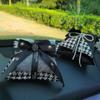 Houndstooth Bowknot Bamboo Charcoal Air Freshener Bag For Car And Home