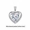 Korean Style Heart-Shaped Blue Crystal Necklace with Peach Heart Pendant