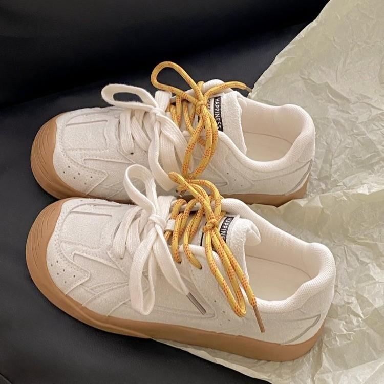 

Flat-bottomed German training shoes for women 2025 spring and autumn new versatile student sports and leisure little white shoes thick-soled retro boa 35