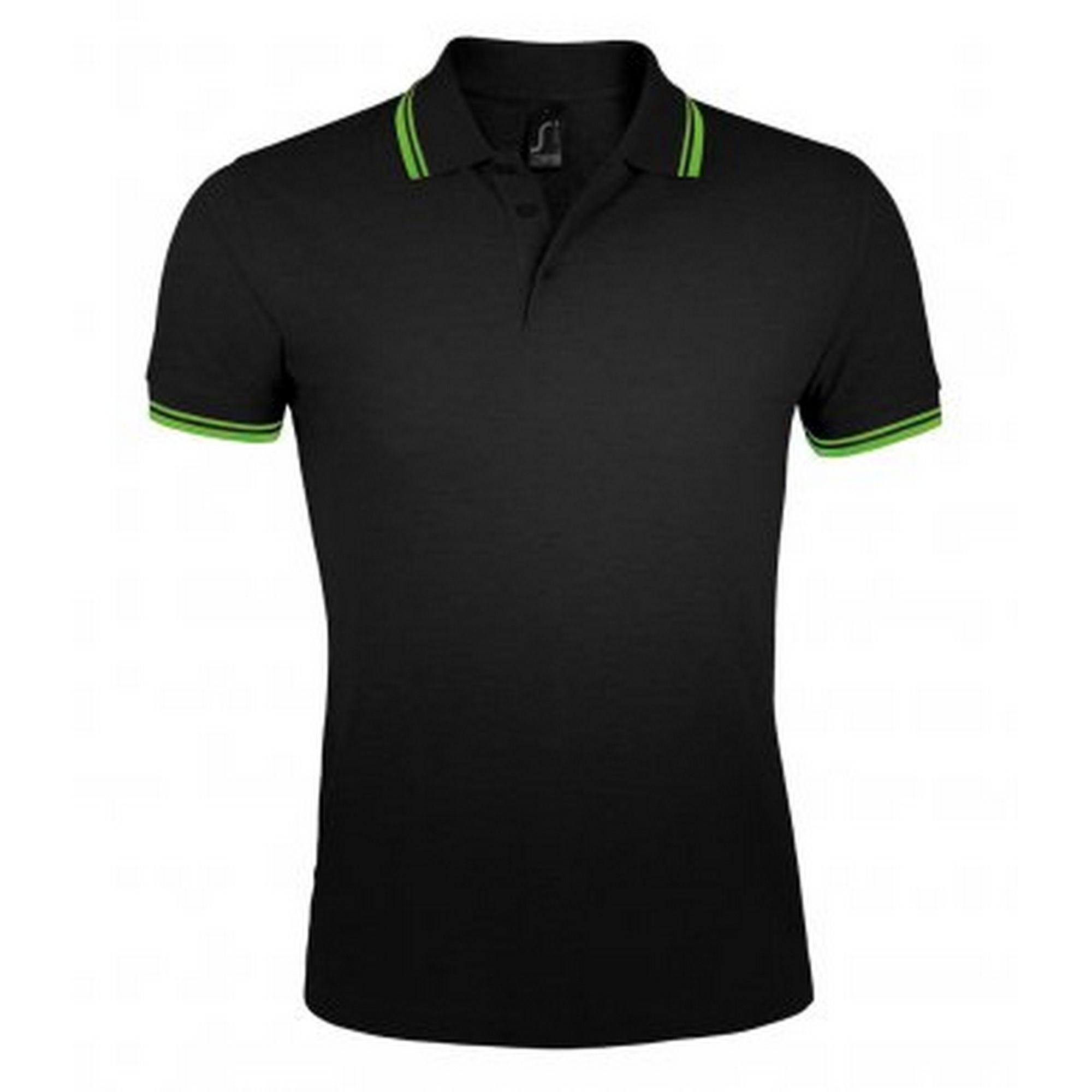 SOLS Heren Pasadena getipt piqué poloshirt met korte mouwen L