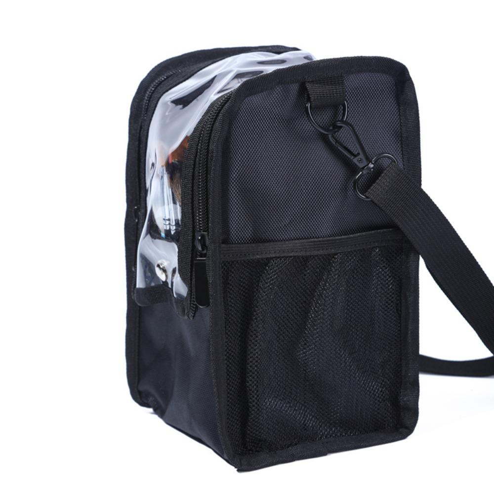 

Black Makeup Brushes Shoulder Bag Transparent Cosmetic Container Toiletry Bag Travel and Home