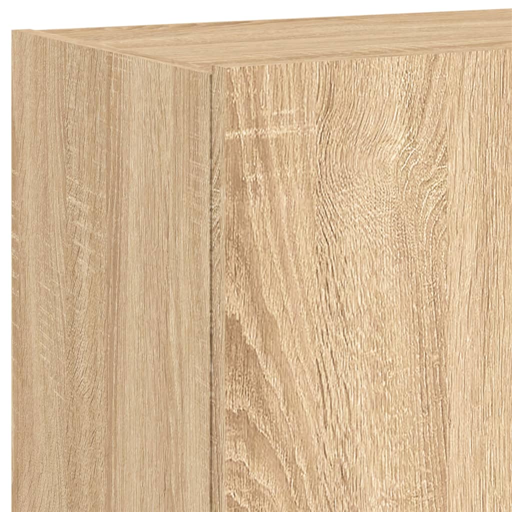 Wandmontiertes TV-Schrank mit LED-Leuchten Sonoma Eiche Optik 100 x 35 x 41 cm