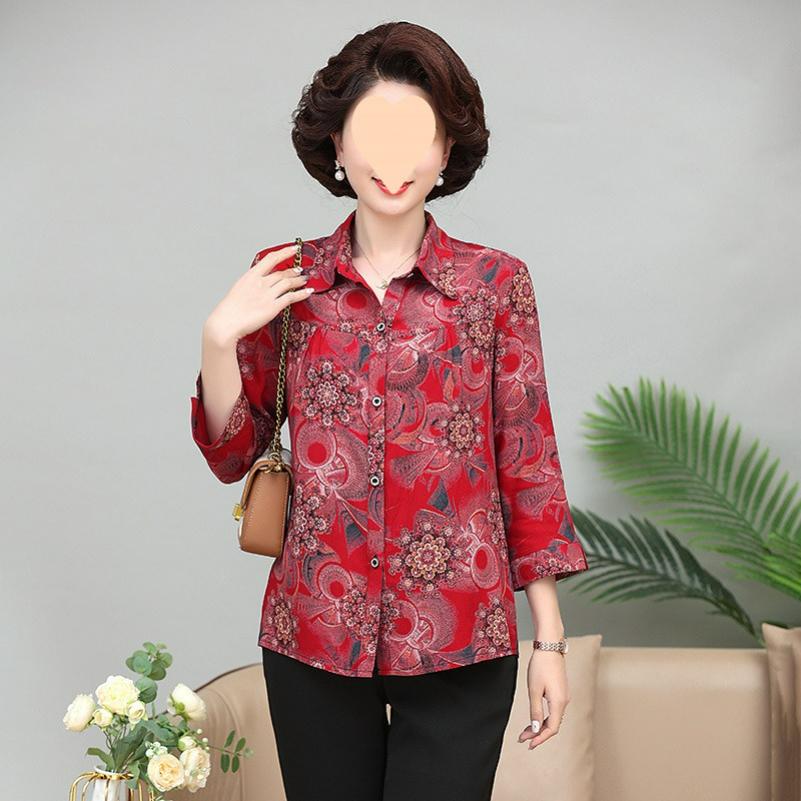 Autumn Shirt Clothes Mother 9-point Sleeve Thin Jacket Fashion Shirt Women