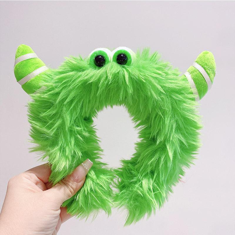 New Funny Plush Ugly Doll HairBand Female Winter Cute Cartoon Face Wash Hairband Hair Hoop Korean Girl Hair Grotto Headband
