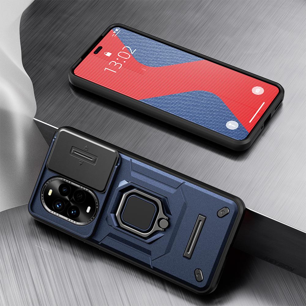 KEYSION Shockproof Case for Huawei Nova 13 Pro Slide Camera Lens Protection Ring Stand Phone Back Cover for Huawei Nova13 13 Pro