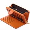 Women's Trifold Leather Wallet - Coin Purse, Card Holder & Phone Bag (Oily Leather, H006)