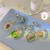1pcs Tulip Hanging Keychain INS Korean Flower Keychain Spring Tulip Earphone Hanging Student Keychain Pendant