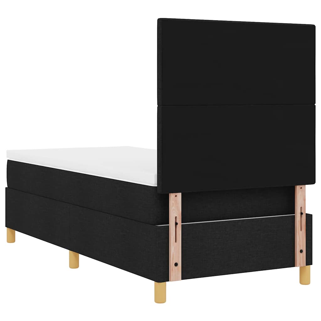 Boxspring Bed with Headboard Black 100 x 200 cm Fabric