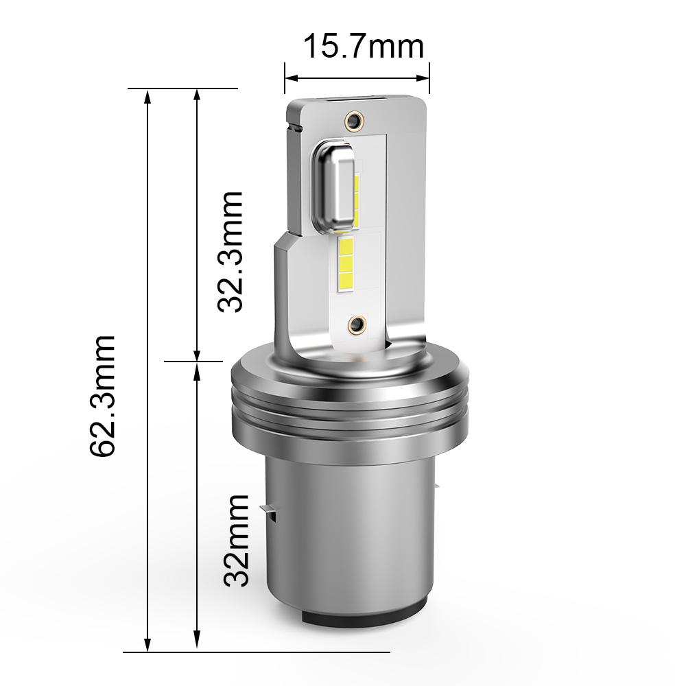 BEVINSEE BA20D H6 LED Motorcycle Headlight Bulb WiREless No-polarity Hi/Lo Beam Plug&Play BA20D LED Motorbike Headlamp DC/AC 12V BA20D
