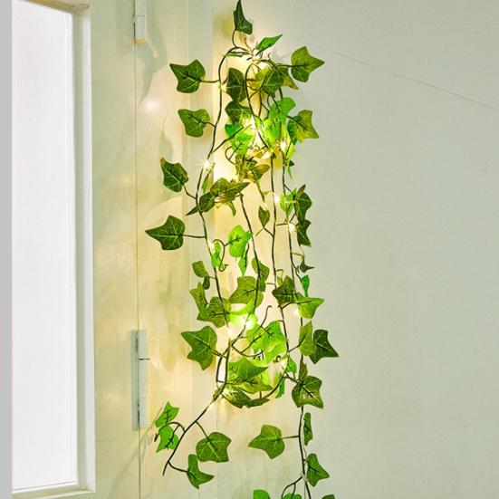Artificial Light Faux Cherry 10 Ft Garland String Blossom Garland Green Creeper