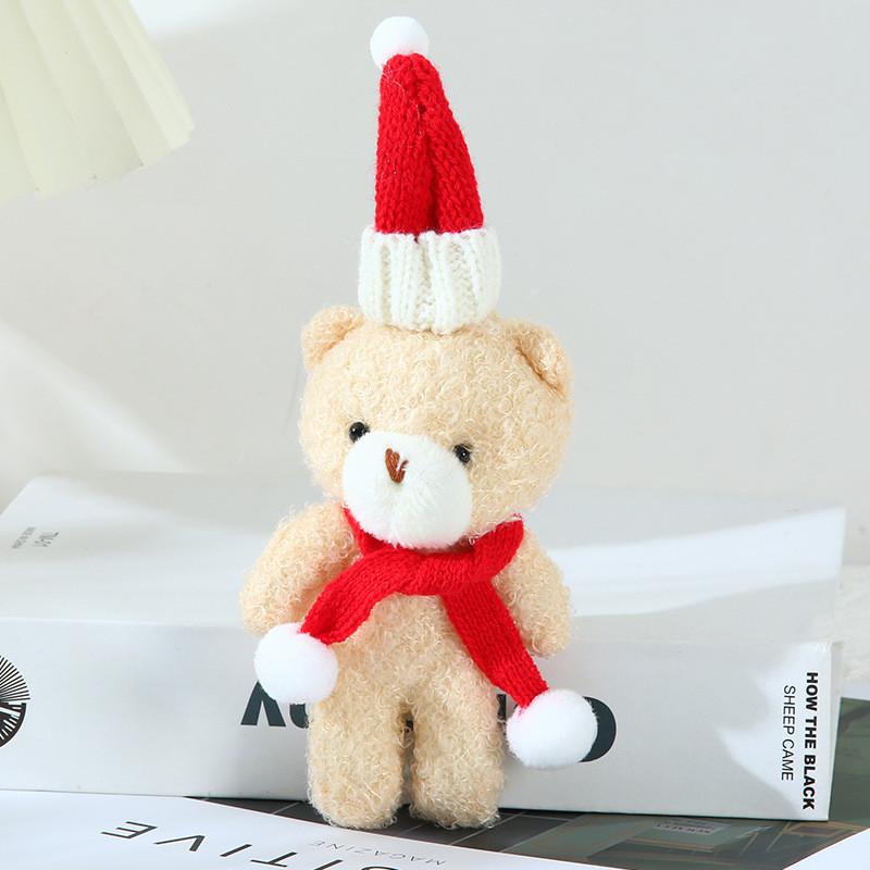 Adorable Plush Christmas Bear Pendant With Colorful Scarves And Hats Perfect For Holiday Decor
