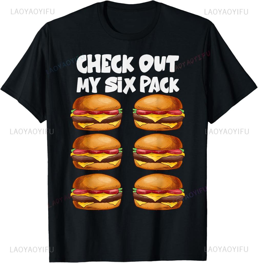 S5XL Check Out My Six Pack Donut  Funny Gym TShirt Custom Printed Graphic Mens T Shirt Customizable Camiseta Hombre