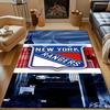 New York Rangers Logo with City Skyline Patterned carpet, non slip mat suitable for living room and bedroom sofas