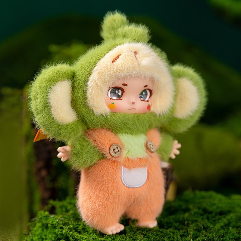 New Peach Fox Plush Toy Children's Monkey Doll Backpack Hanging Ornament Healing Table Birthday Gift
