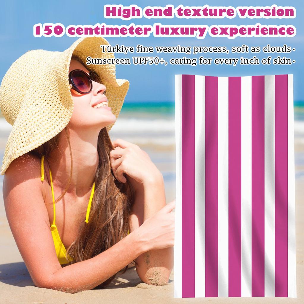 Single Sided Velvet Beach Towel, Ultra-fine Beach Towel, Personalized Striped Pattern Towel, Bath Towel