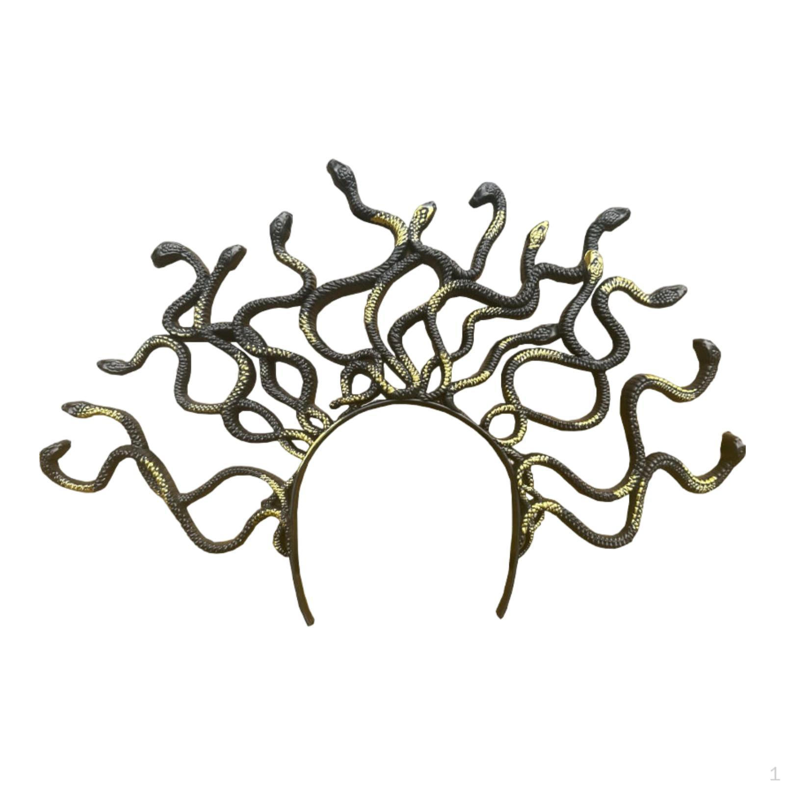 

Повязка на голову Медузы Аксессуары для костюма змеи для вечеринки, карнавала Black Gold