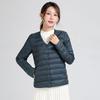 2024 Women's Lightweight Collarless Down Jacket: Warm Plus Size Short Outerwear for Autumn Winter