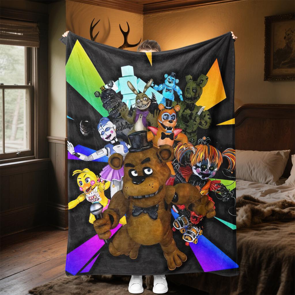 Five Nights Freddy's Characters Soft Comfortable All Seasons Blanket Sofa Office Naps Blanket Outdoor Travel Throw Perfect Gift