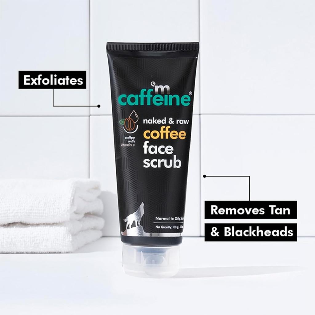 mCaffeine Coffee Tan Removal Face Scrub 100gm Pack of 1 | Exfoliate, Blackhead & Dead Skin Remover