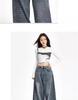 Unisex American Retro High-Waist Wide-Leg Jeans: Spring & Autumn, Loose, Slimming, Drapey, Floor-Length Straight-Leg Style.