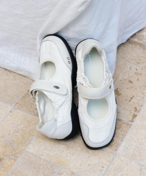 [Khiho] Lufa Shirring Velcro Sneakers K26-SH009