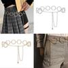 ‘1Pc Luxury Fashion Women Metal Chain Belt Large Metal Ring Waist Strap Dress Coat Skirt Lady Decorative Waistband