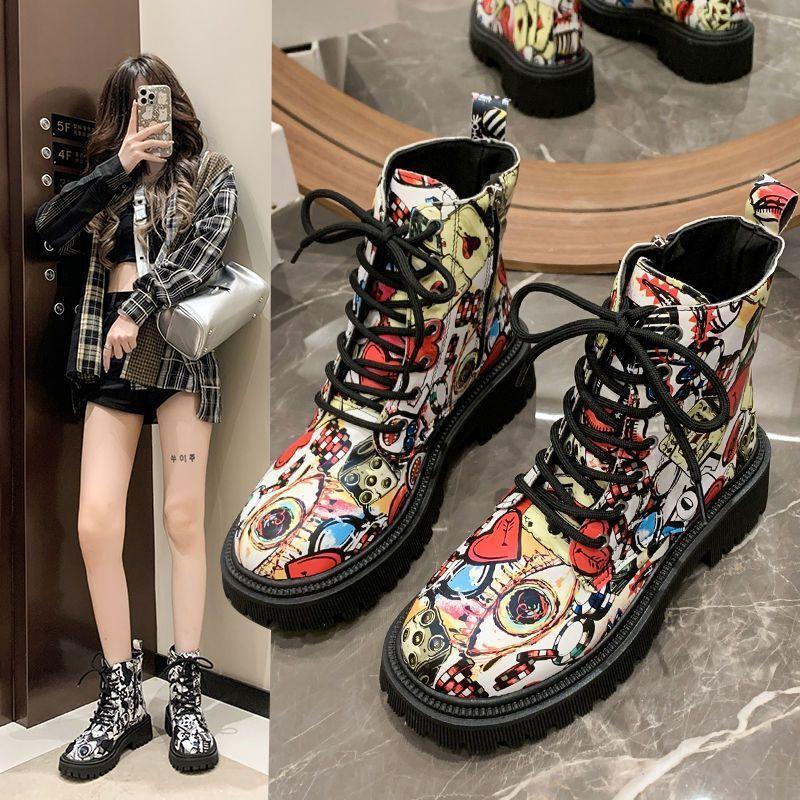 Versatile, Comfortable and Fashionable Outer Wear Women's Short Boots 2025 Autumn and Winter New Thick-soled Casual Warm Martin Boots Women