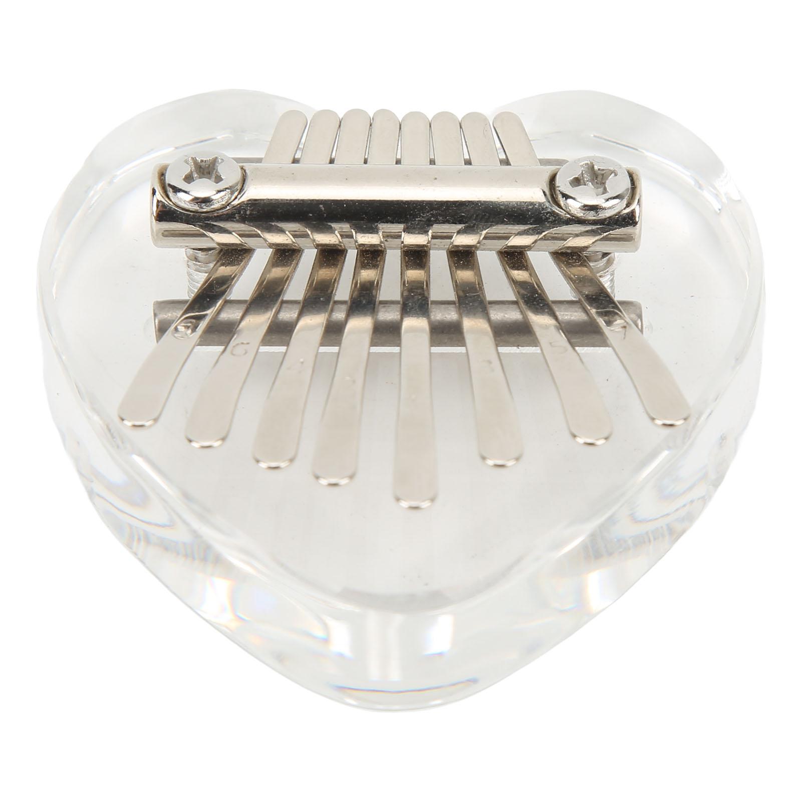 

Мини-пианино в форме сердца с прозрачным кристаллом и 8 клавишами, подвеска-калимба для начинающих