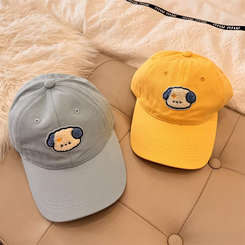 Cute Puppy Embroidered Baseball Hat for Women In Spring and Summer Versatile Face Showing Small Sun Protection Soft Top Baseball Cap