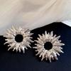 Exaggerated Metal Hollow Sun Flower Earrings for Women Vintage Irregular Smooth Earrings Unique Party Jewelry Accessories