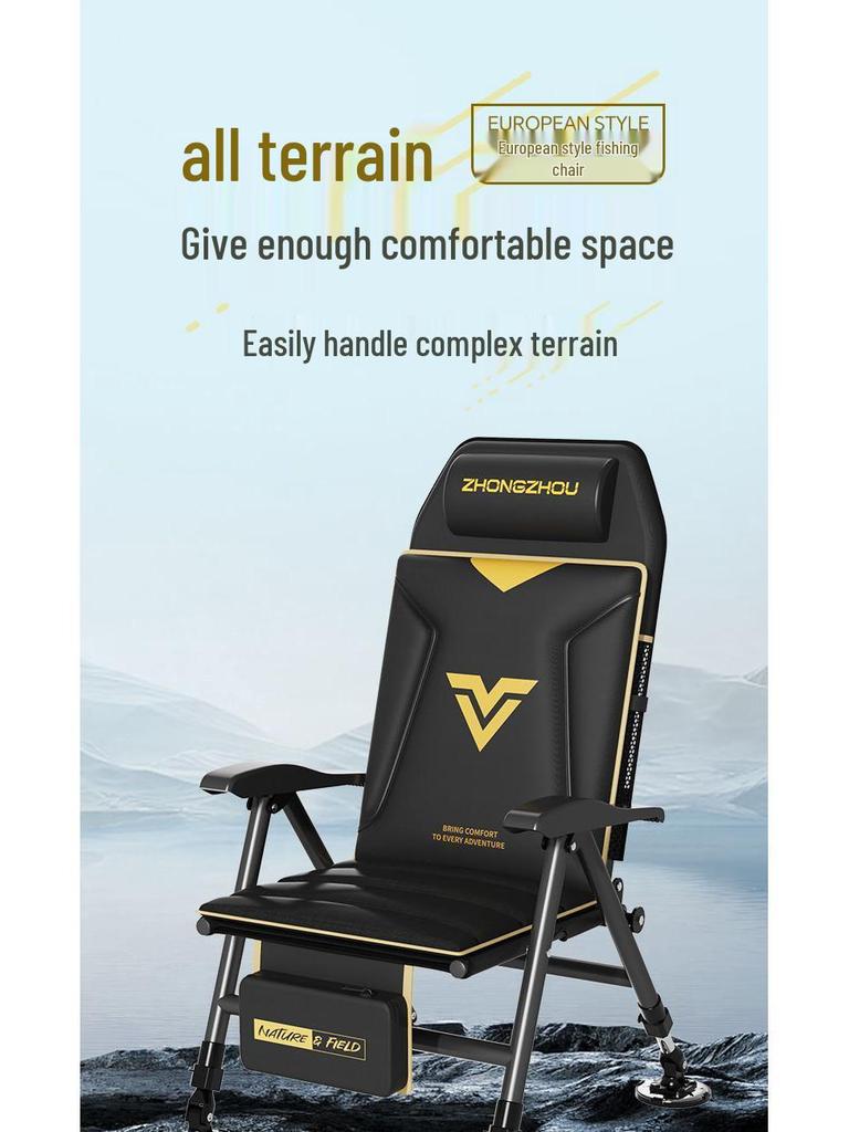 European Style Multifunctional Portable Reclining Folding Fishing Chair