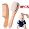 2PCS/Set Baby Hair Brush And Comb Set for Newborn Wood Comb For Hair Massage Bath Shower Mini Baby Brush Kids Pocket HairBrush