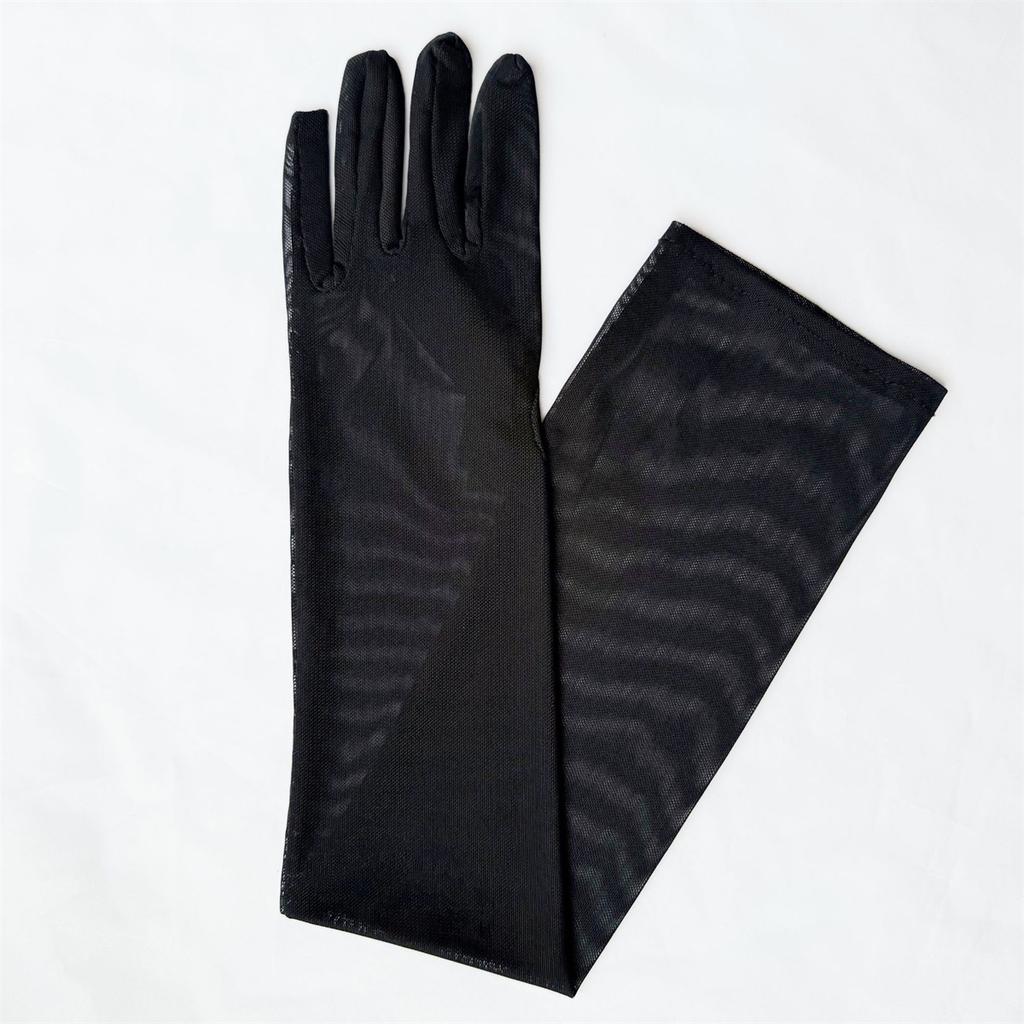 55cm thin and long elastic mesh gloves Women's sun protection fashion dress with sexy suit accessories gloves