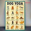 Vintage Dog Yoga Metal Poster    Funny Canine Poses Chart with Lhasa Apso Pomeranian Shih Tzu Chihuahua  More  Educational