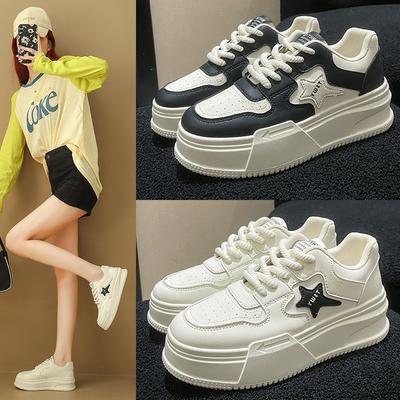 Dames Sneakers met Dikke Zool Zomer Nieuwe Platform Schoenen met Hoogteverhoging Vrouwelijke Student Casual XINGX Witte Schoenen voor Dames