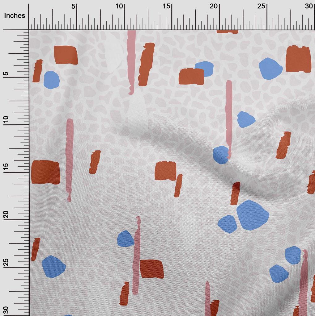 oneOone Cotton Flex Brown Fabric Geometric Abstract Shapes With Animal Print Fabric For Sewing Printed Craft Fabric By The Yard 40 Inch