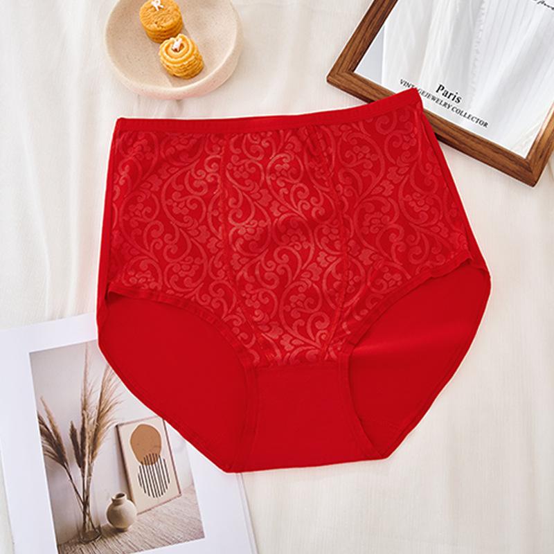 plus size pure cotton women's underwear, high waist and fat women's underwear, pure cotton mother briefs.
