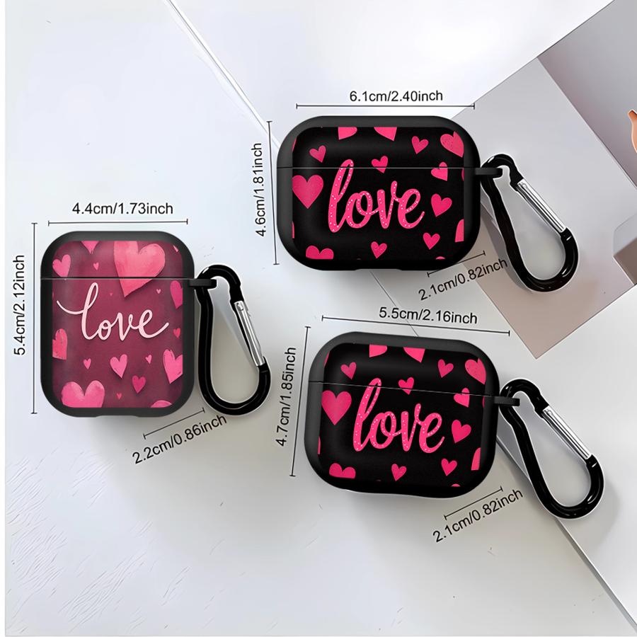 Romantisches Rosa Herz Muster Kopfhörerhülle Cover Case Für Airpods Pro 3 4 1 Pro2 Pro3 2