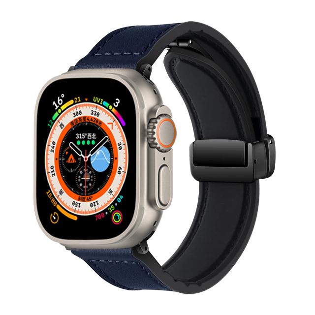 Strap for Apple Watch Band 45mm 44mm 49mm 42mm 40mm 41mm Magnetic Leather Bracelet Correa iWatch Series 9 8 7 6 5 4 3 SE Ultra 2