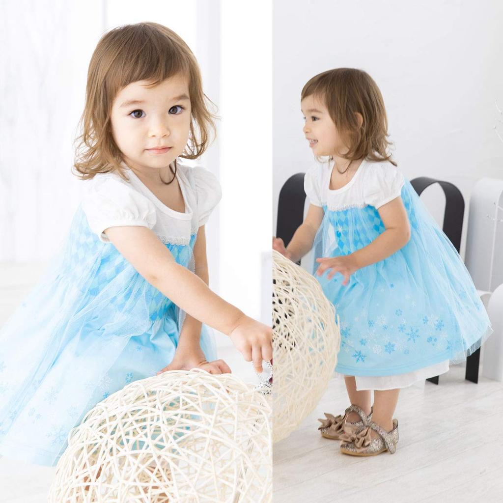 Princess Dress with Kids One Snow Rapunzel and Halloween d756 [monoii] Headband, Piece, Girls, Queen, Ariel, Costume,