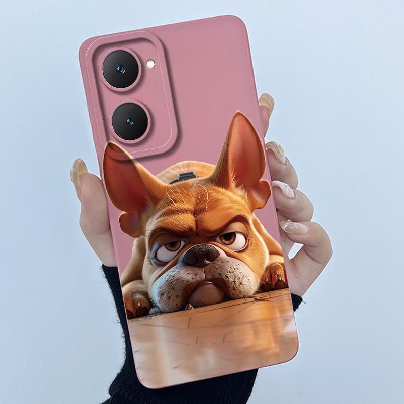 For Vivo Y03 Y03T Y18 Y18E Y18S Y17S Y28S Y02 Y02A Y02T Lovely Cartoon Matte Liquid Soft Silicone Camera Protection Cover Case