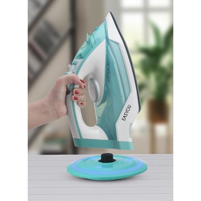 EASYOU Fer à repasser sans fil vapeur 2400W - Céramique - Vert - Simple Move