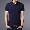 Men's Business Casual Polo Short Sleeve T-shirt Summer Comfortable and Breathable Solid  Top
