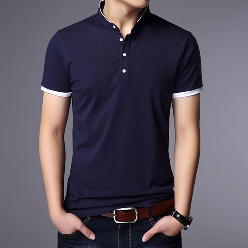 Men's Business Casual Polo Short Sleeve T-shirt Summer Comfortable and Breathable Solid  Top