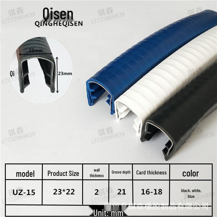 U-formad gummitätningskantlist för metallskydd